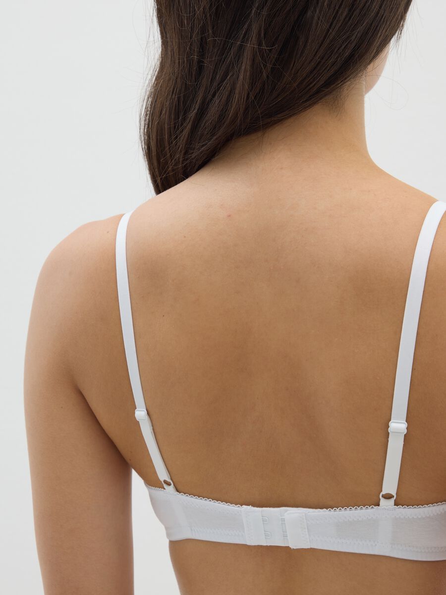 Women's White Stretch Cotton Bra_2