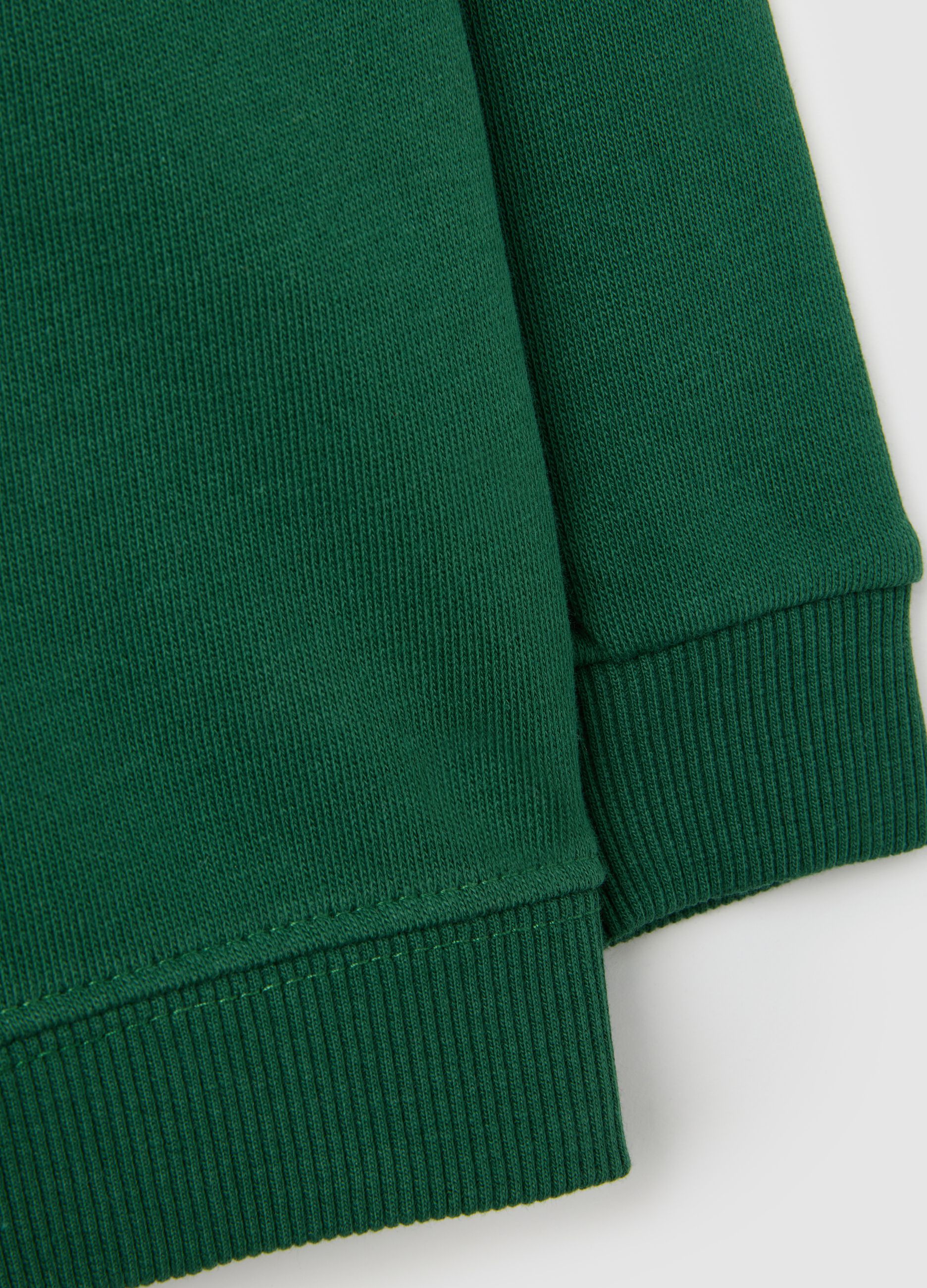 Felpa da neonato in puro cotone verde regular fit