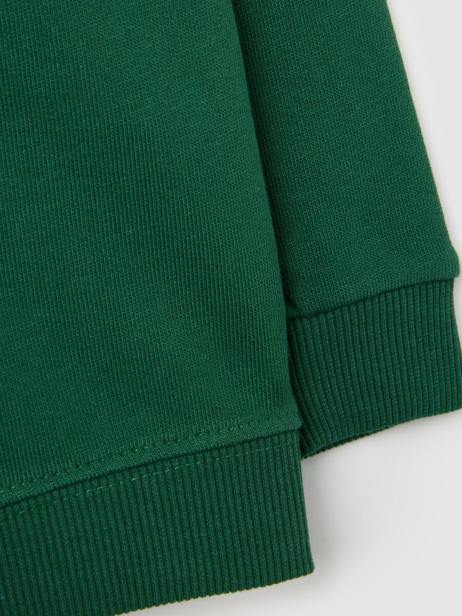 Felpa da neonato in puro cotone verde regular fit_3