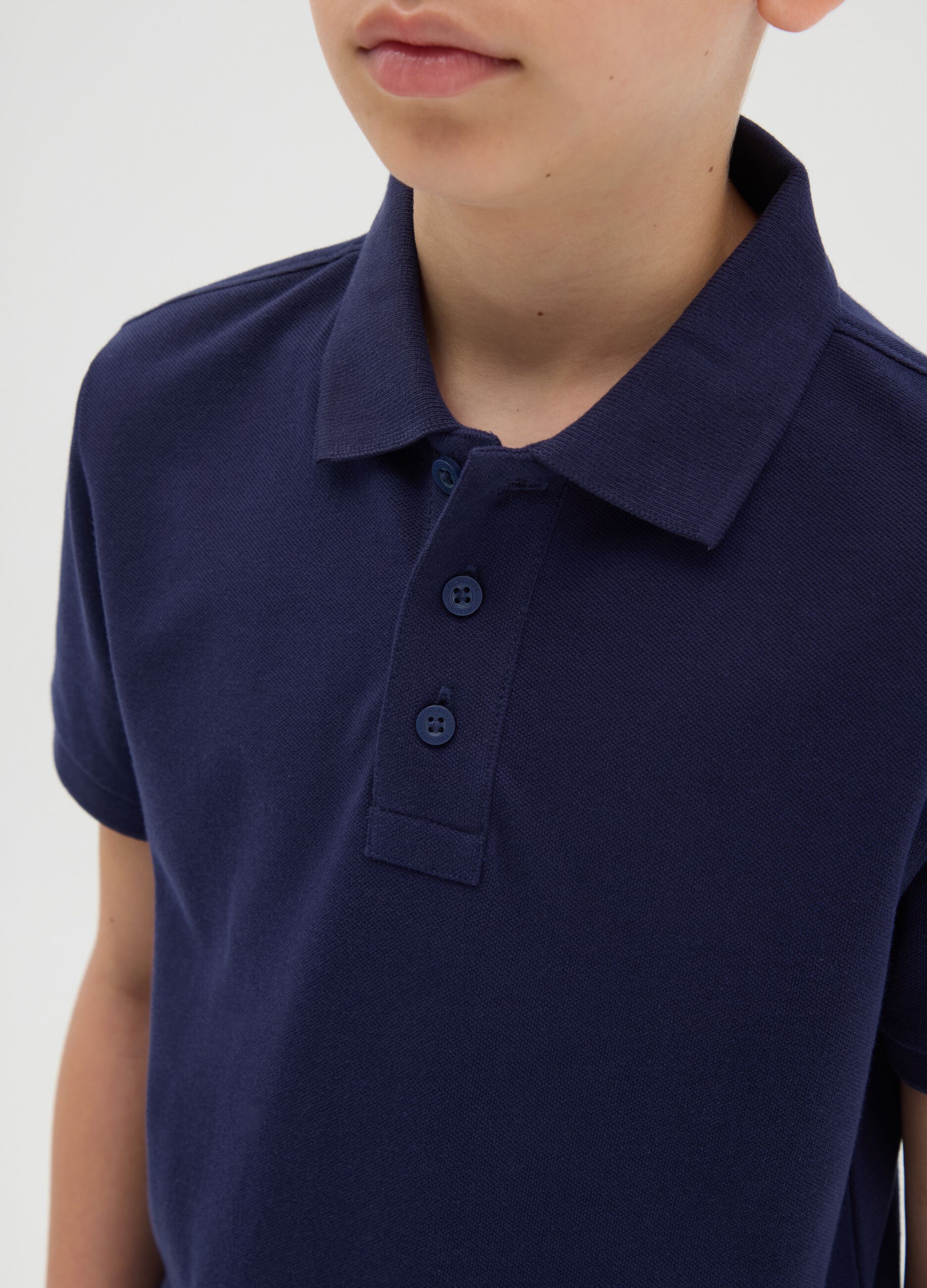 Pure Cotton Blue Polo Shirt
