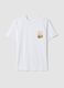 White pure cotton T-shirt with graphic print, regular fit_4