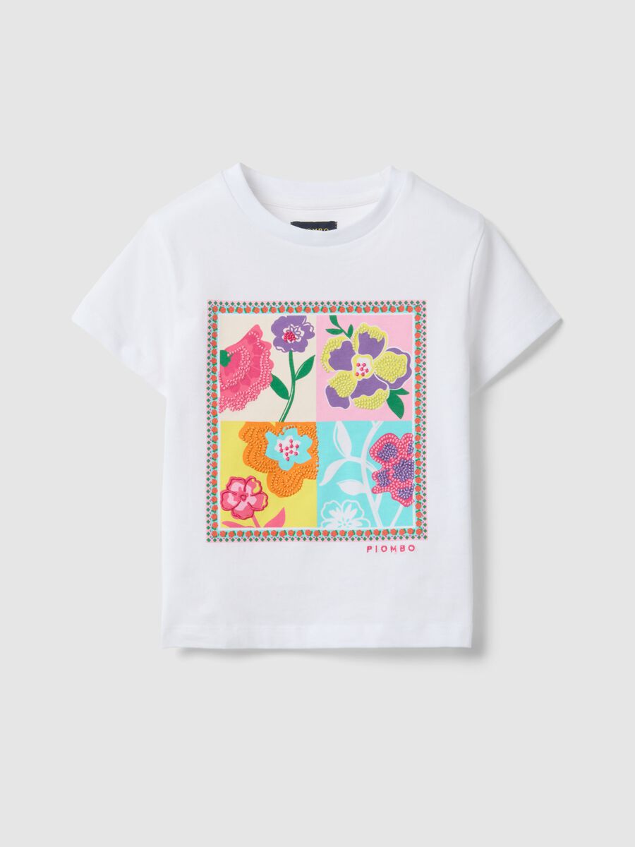 Regular fit white pure cotton t-shirt with print for girls_3