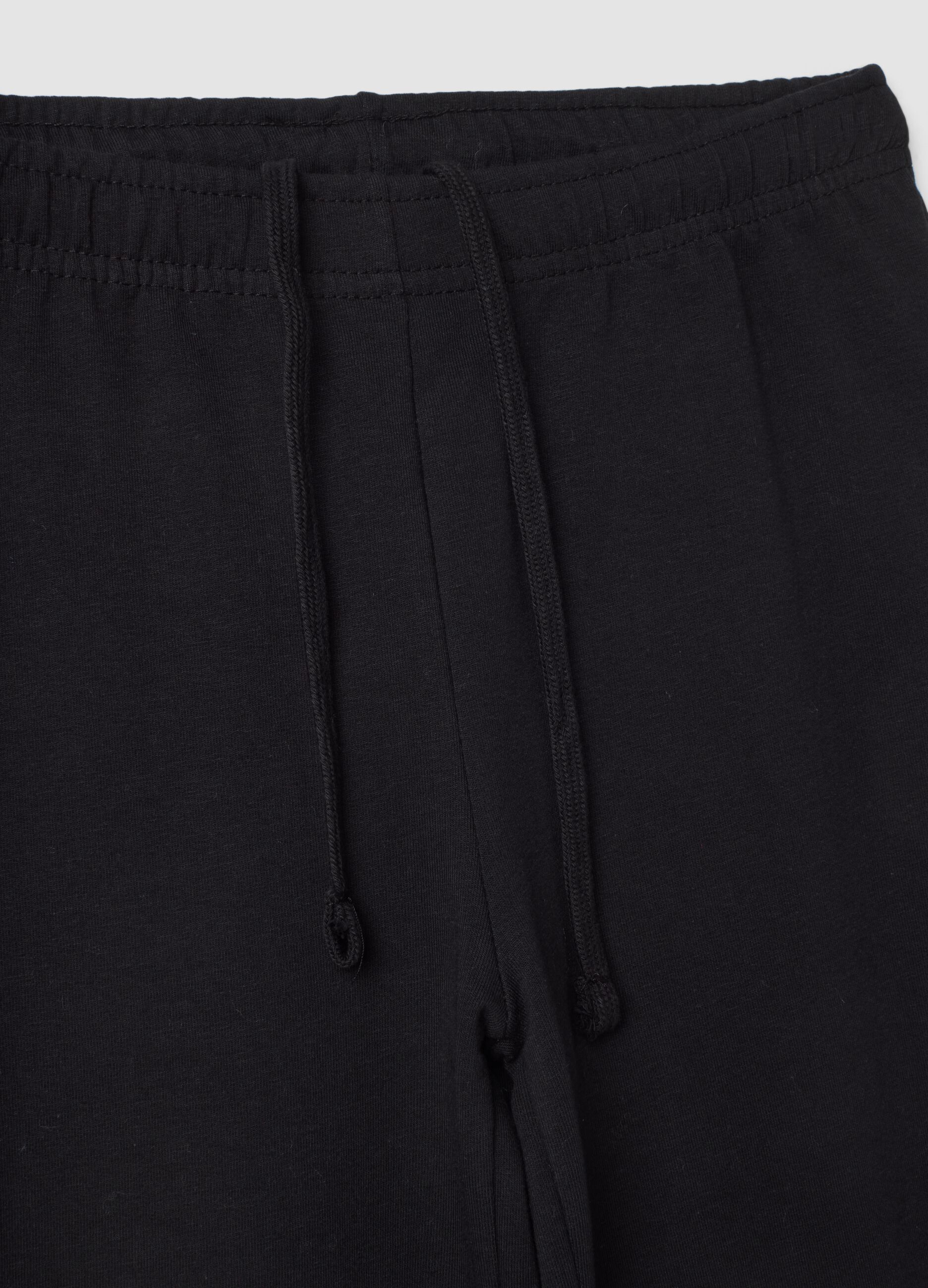 Black flare joggers in pure cotton