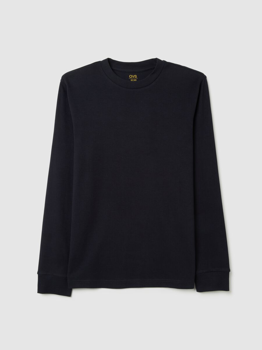T-shirt in puro cotone blu regular fit_4