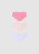 Set of 3 girl's multicolour elasticated cotton briefs_0