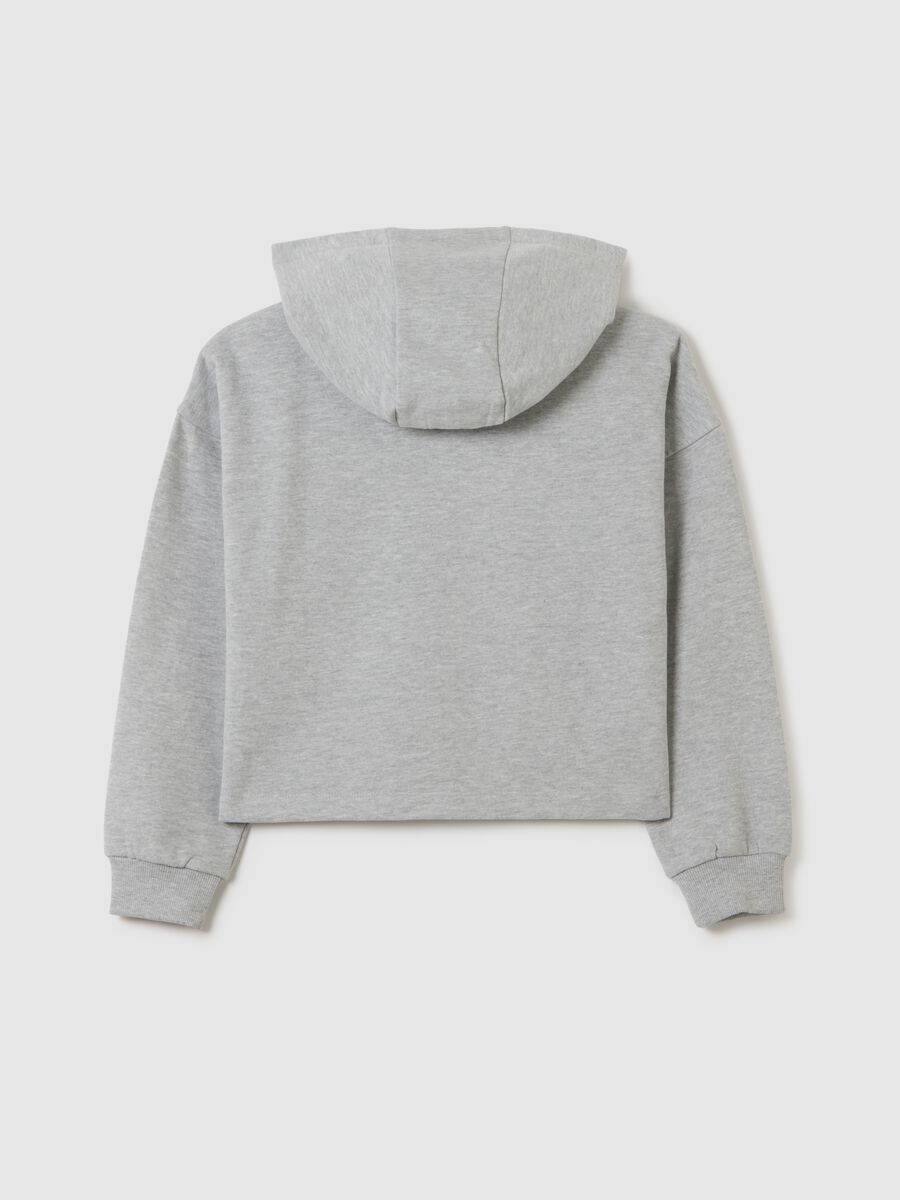 Girls' grey regular fit cotton blend sweatshirt with Stitch_1
