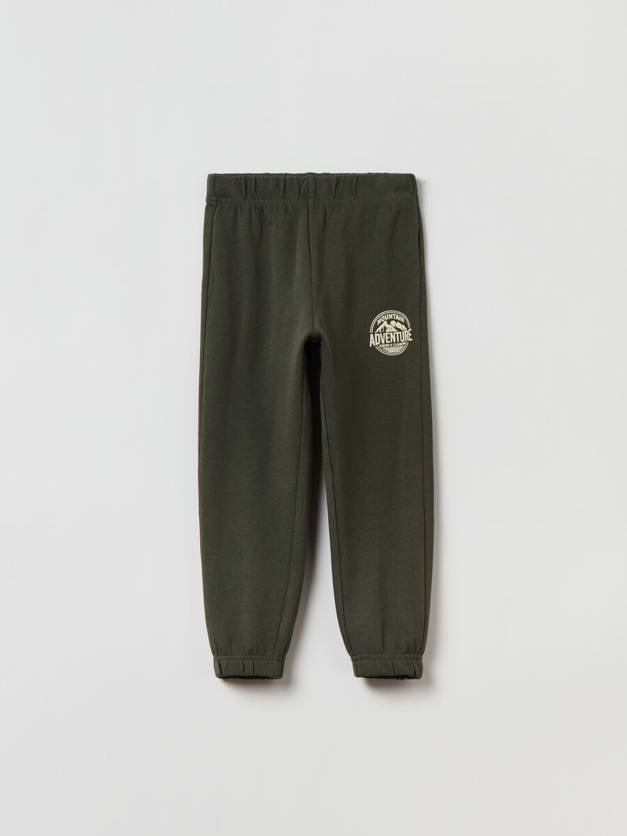 Joggers in felpa con profili elasticati_0