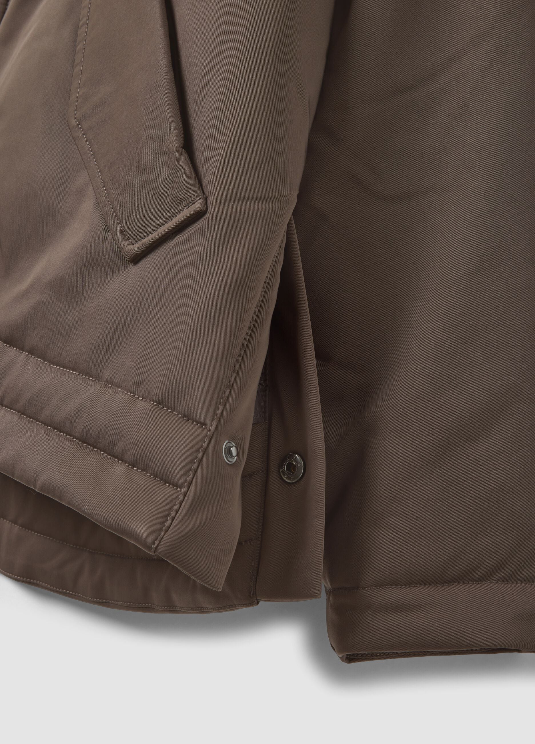 Brown padded regular-fit jacket with zip