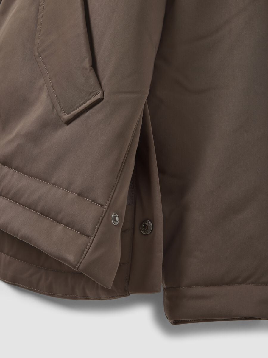 Giacca marrone imbottita regular fit con zip_1