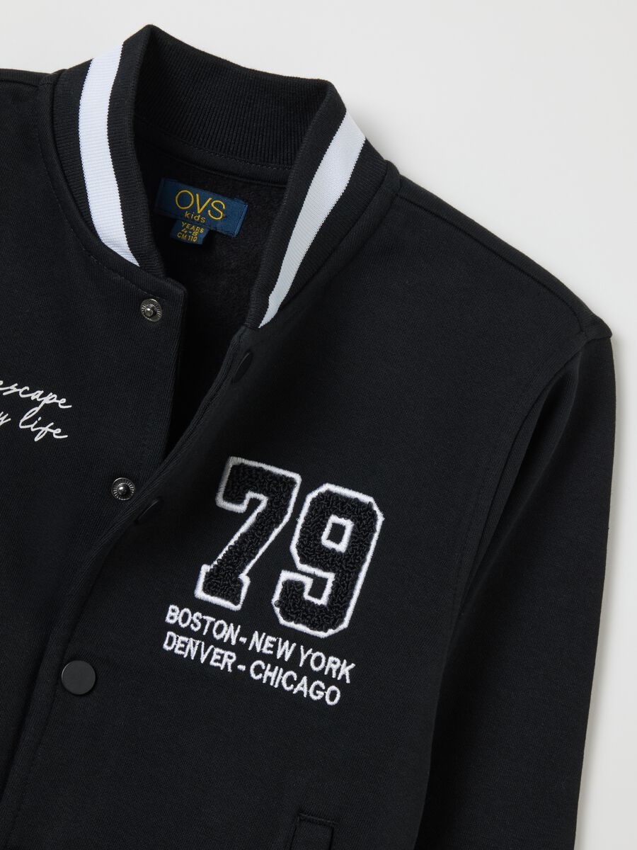 Children's black regular fit cotton blend sweatshirt_3
