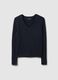 Blue pure cotton regular fit pullover with cable knit_0