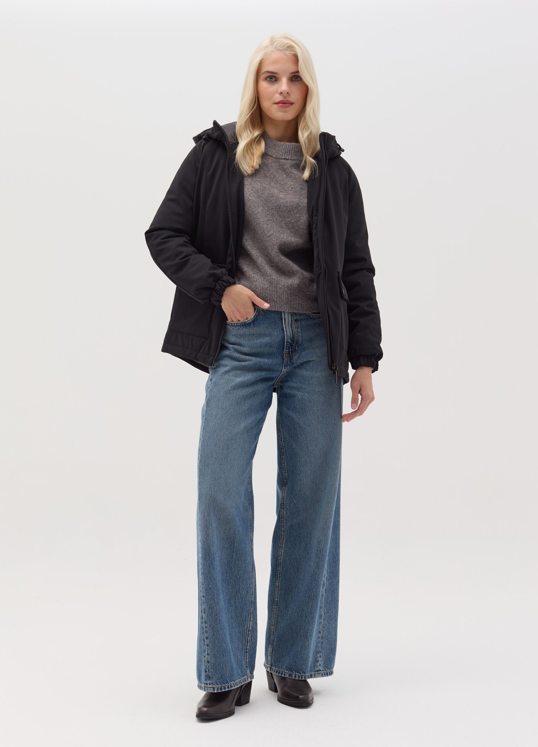 Short parka with REPREVE® padding