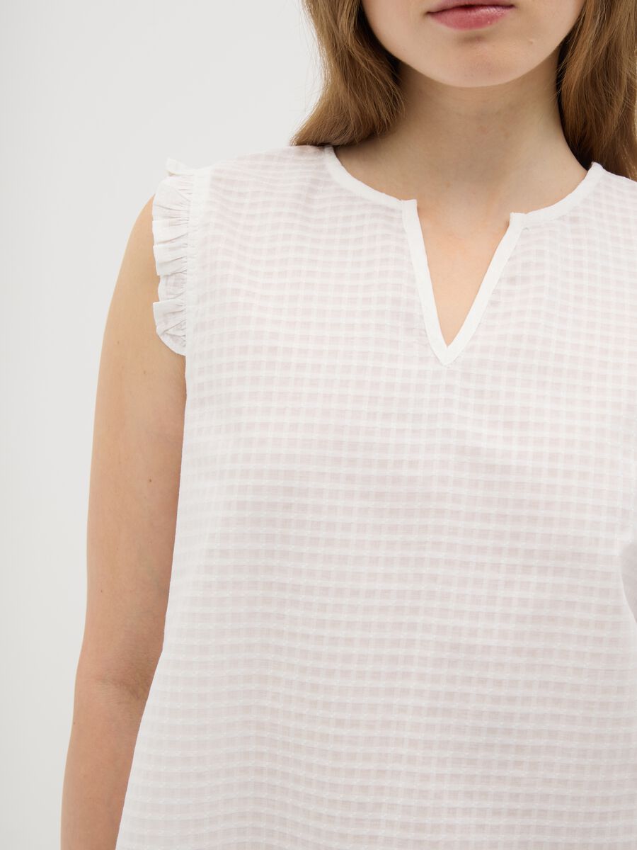 Women's pure white cotton top regular fit_2