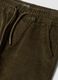 Pantaloni verdi in cotone elasticizzato a coste_2