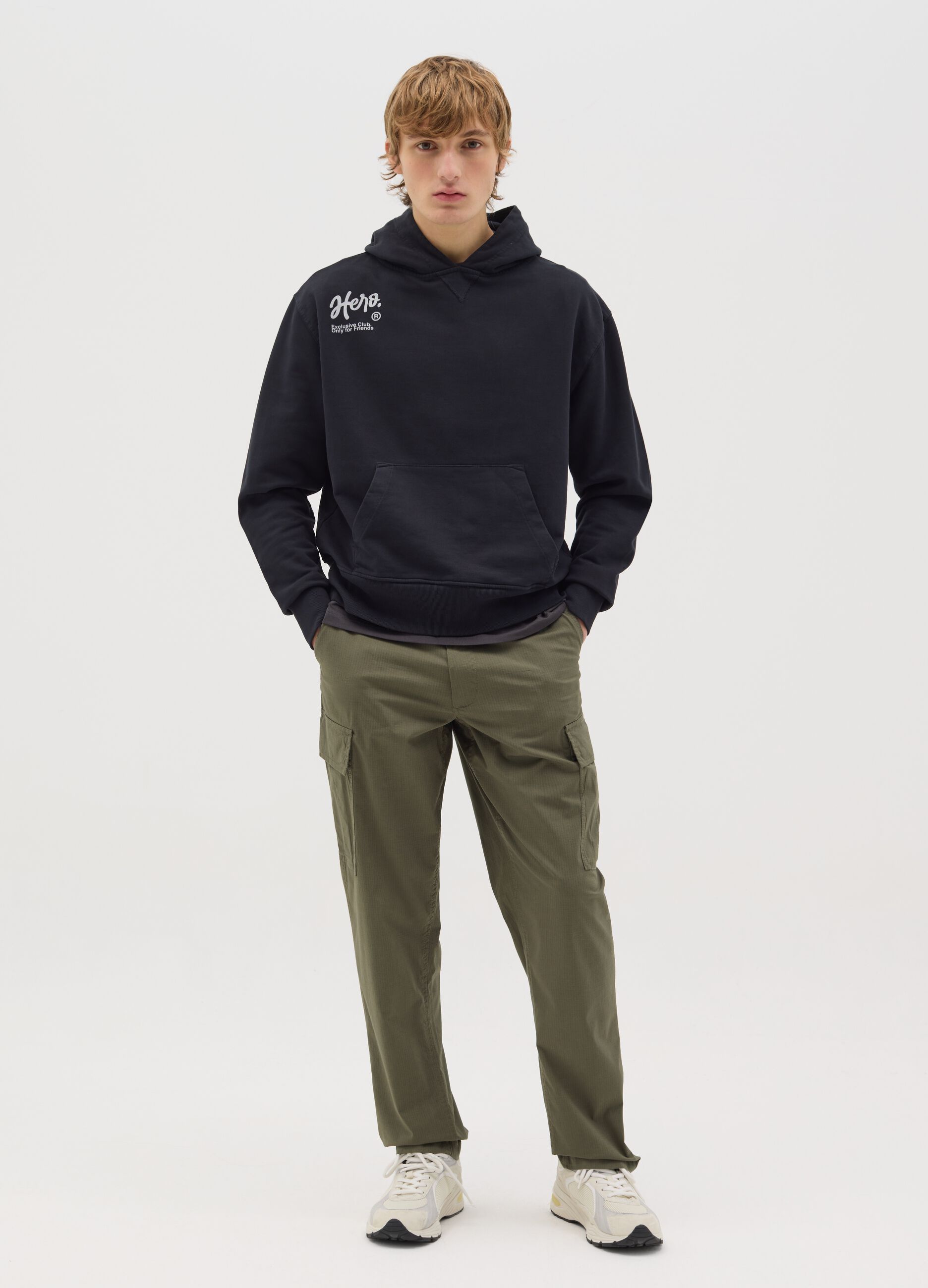 Pantaloni cargo ripstop con coulisse