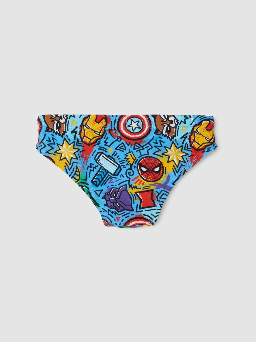 Blue stretch fabric swim briefs_1