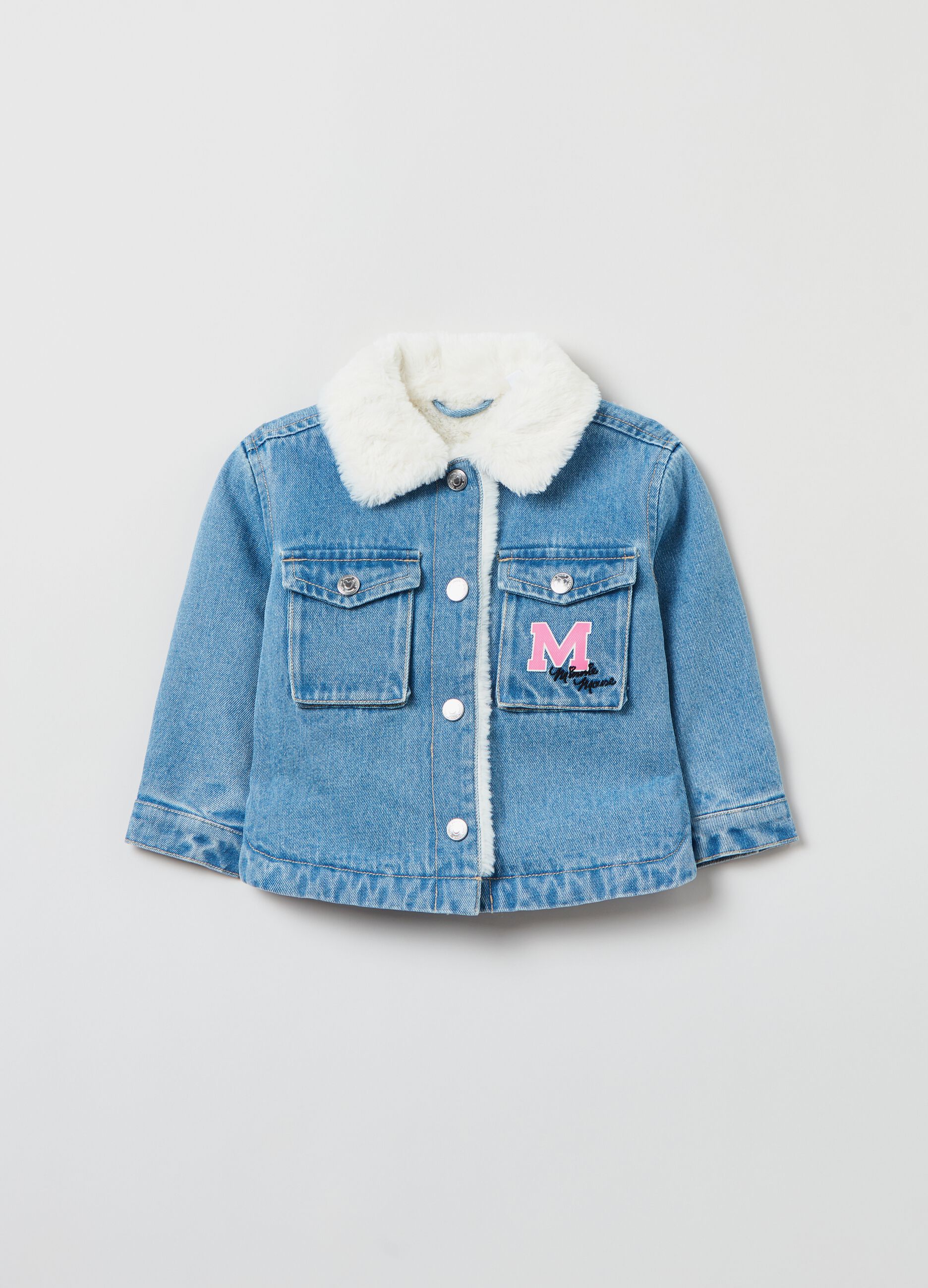 Giacca in denim con eco pelliccia Minnie_0