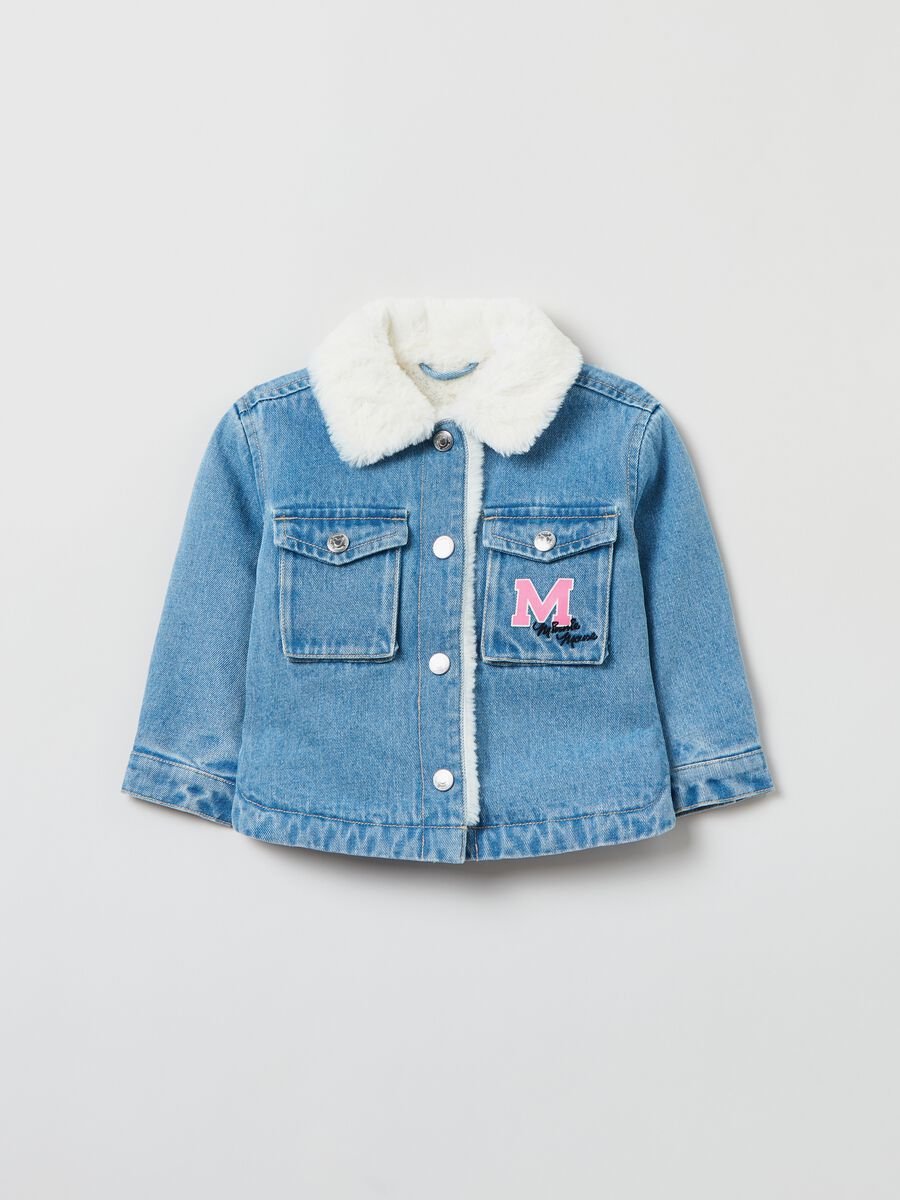 Giacca in denim con eco pelliccia Minnie_0