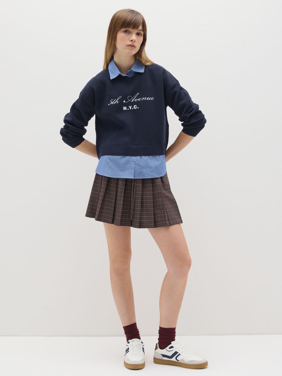 Blue regular fit V-neck sweatshirt_2