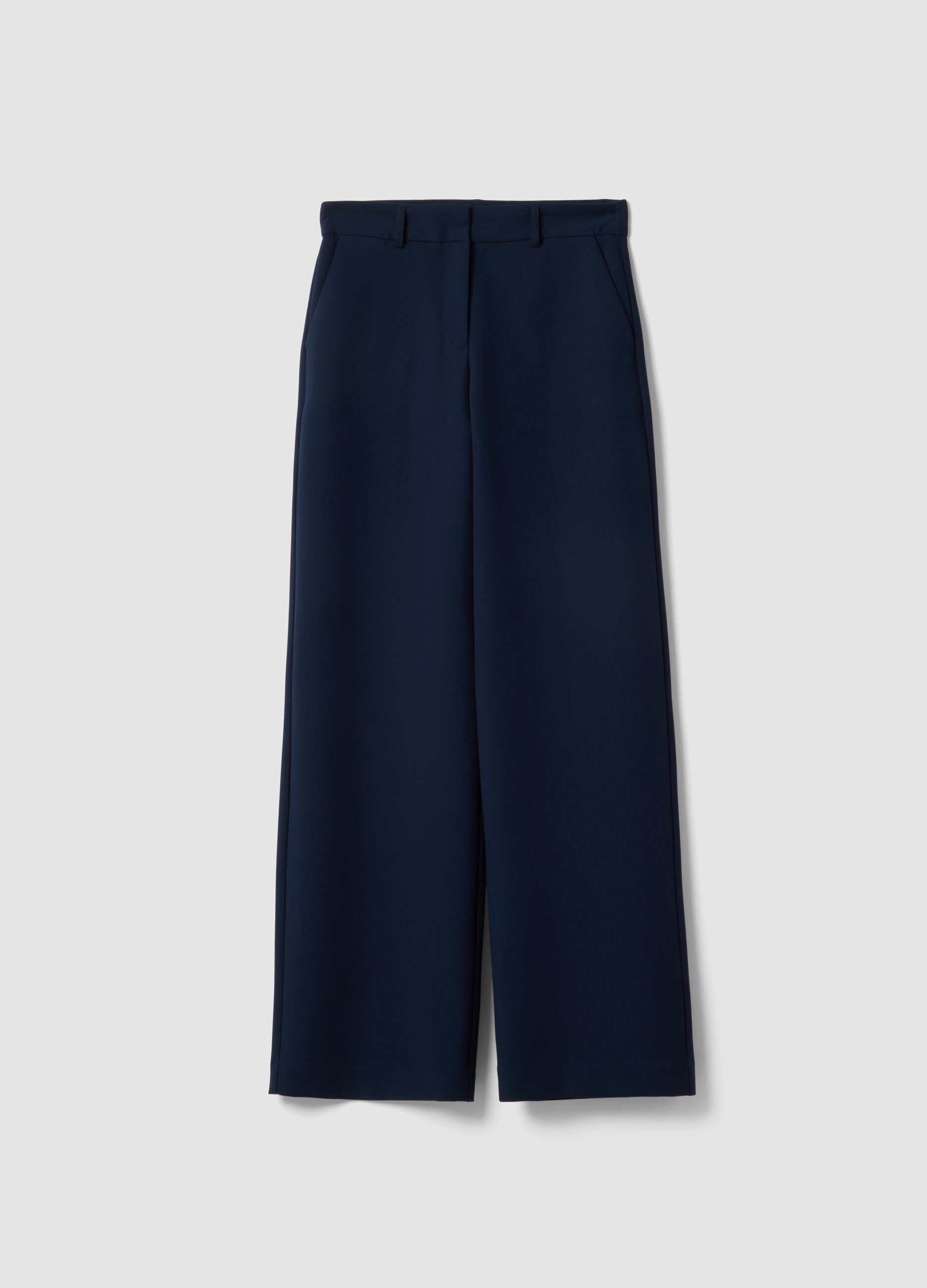 Pantaloni The Iconic Pants blu navy in misto viscosa straight fit