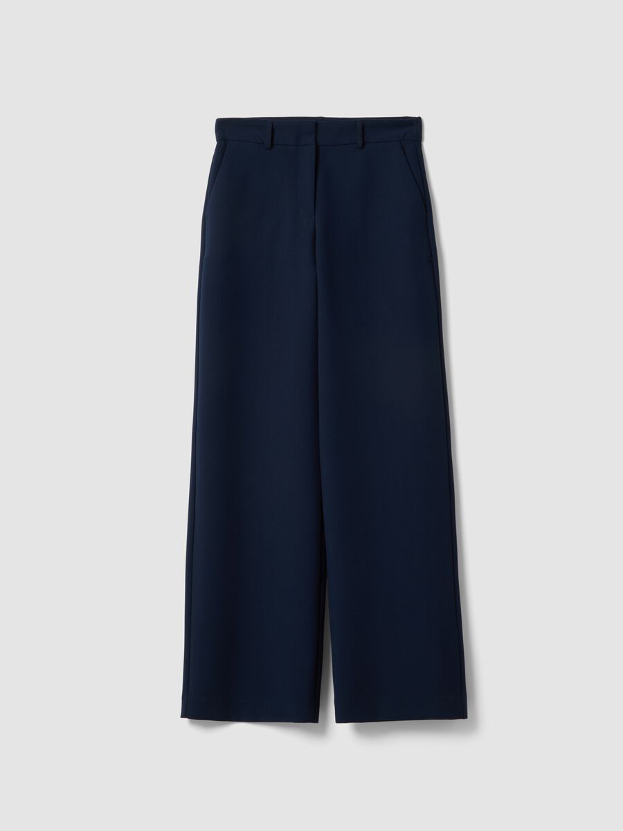 Elegant Blue Straight Trousers_5