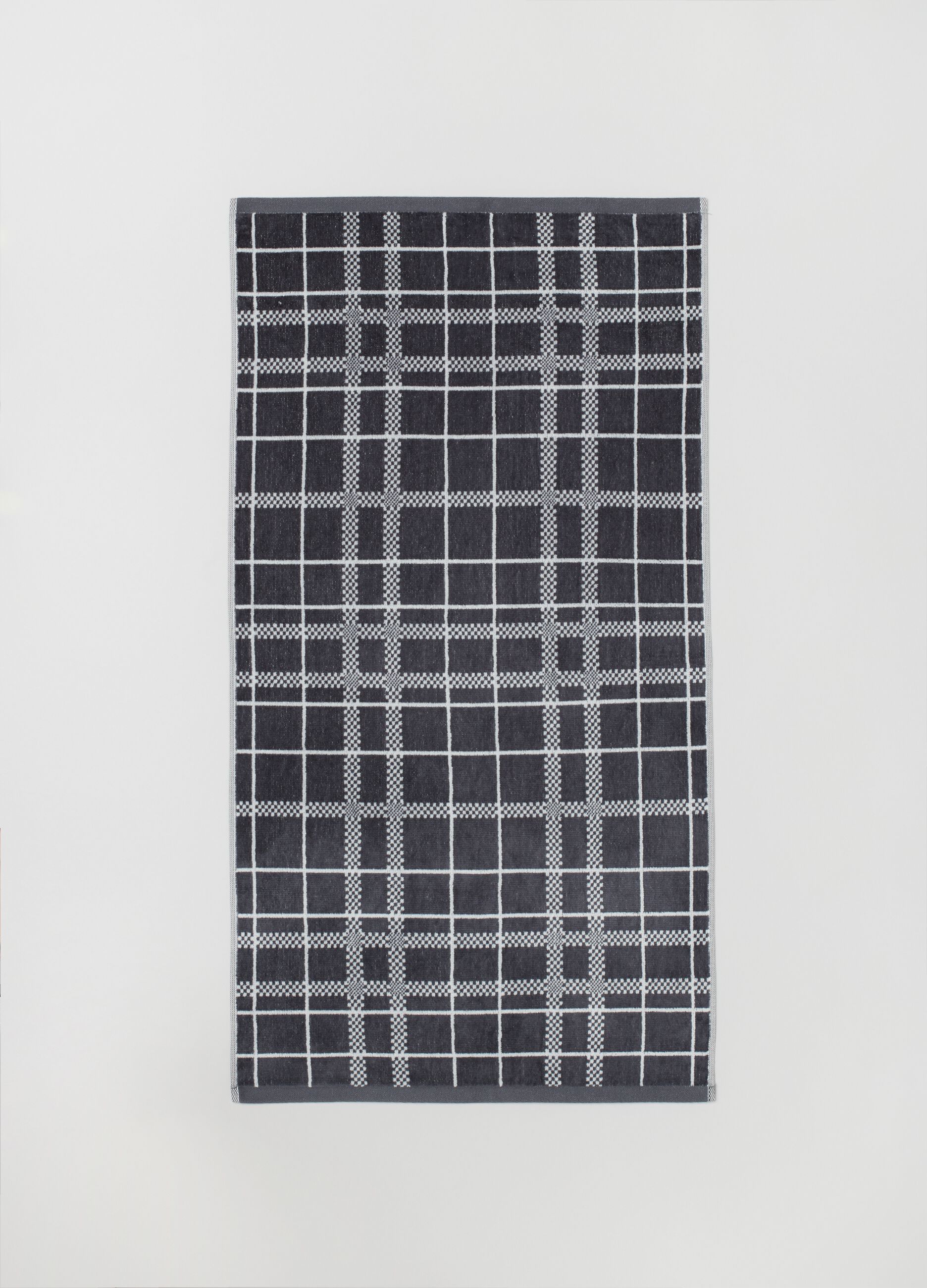 Asciugamano viso 50x90 squares grigio scuro velour