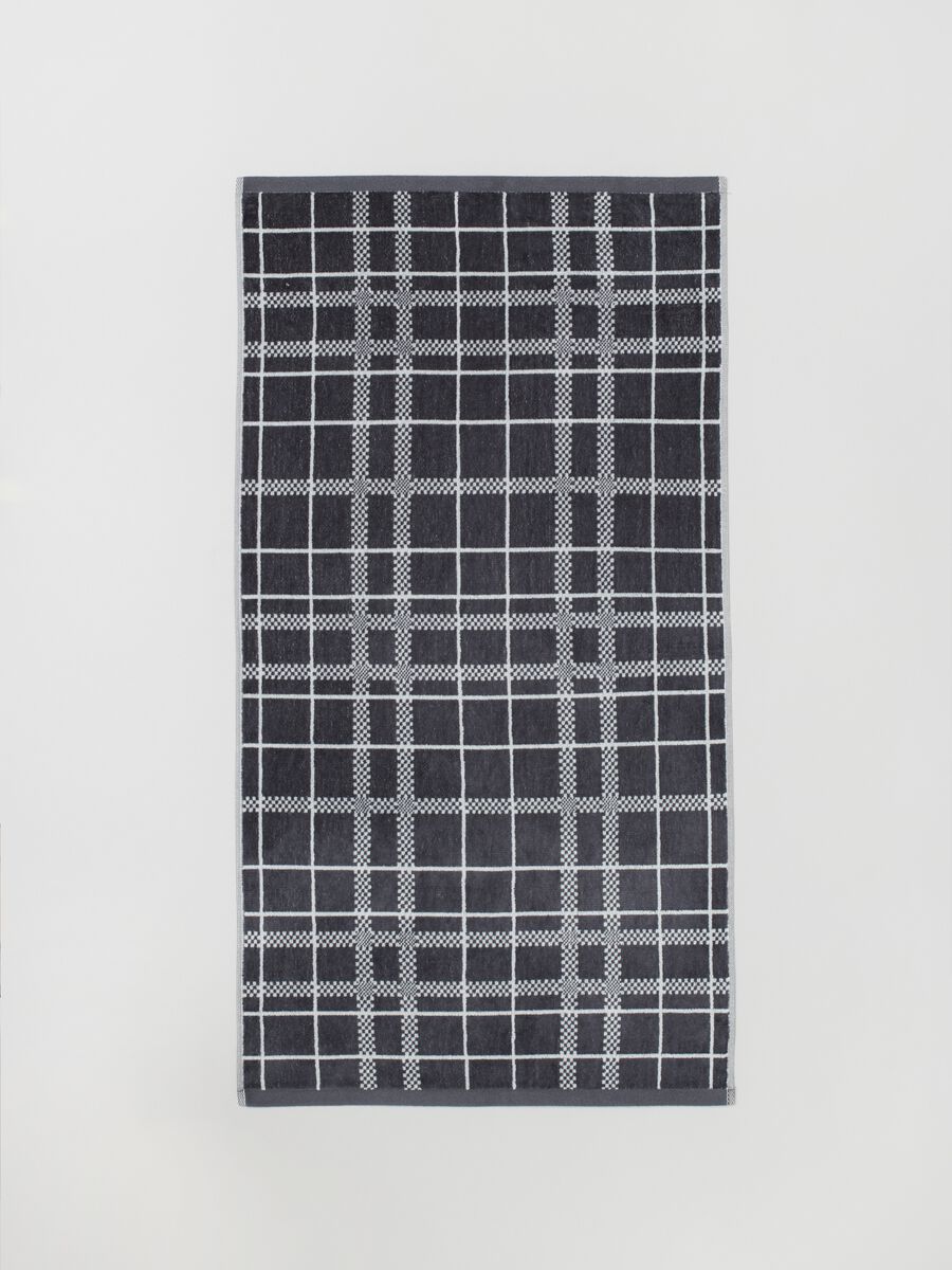 Asciugamano viso 50x90 squares grigio scuro velour_1