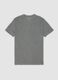 Grey V-neck T-shirt in pure organic cotton_0