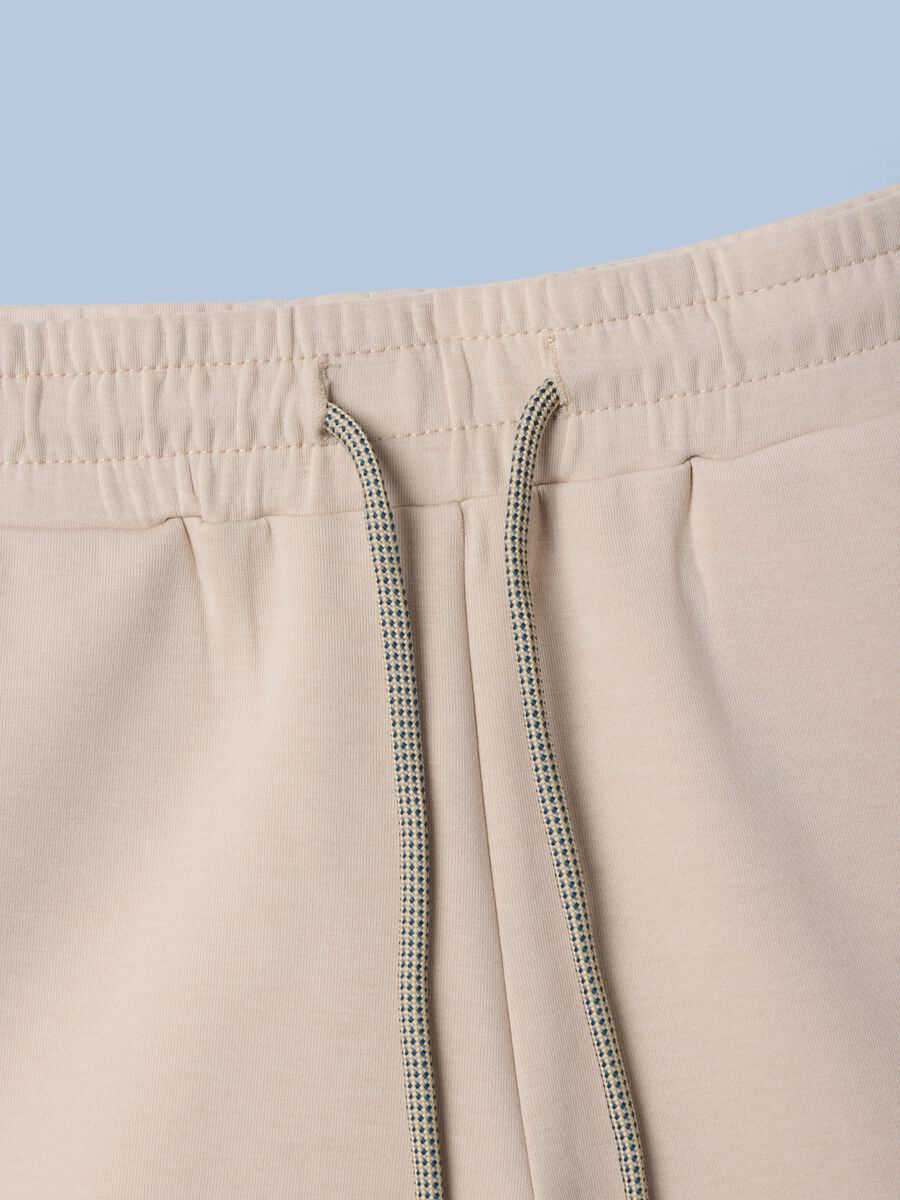 ALTAVIA SAILING beige stretch cotton sports shorts_5