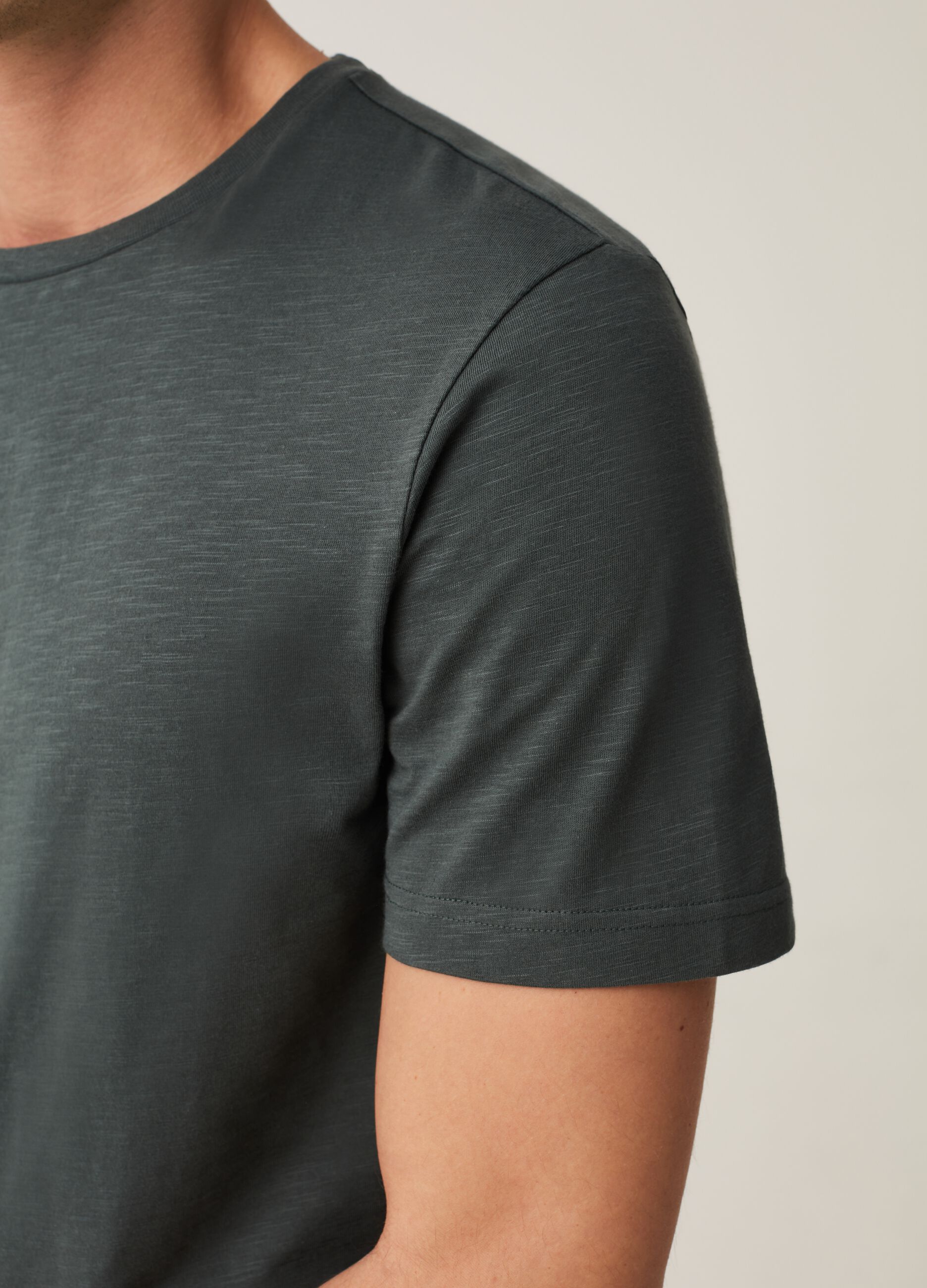 T-shirt intima in cotone slub_3