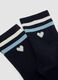Calzini blu in cotone organico elasticizzato con cuore_2