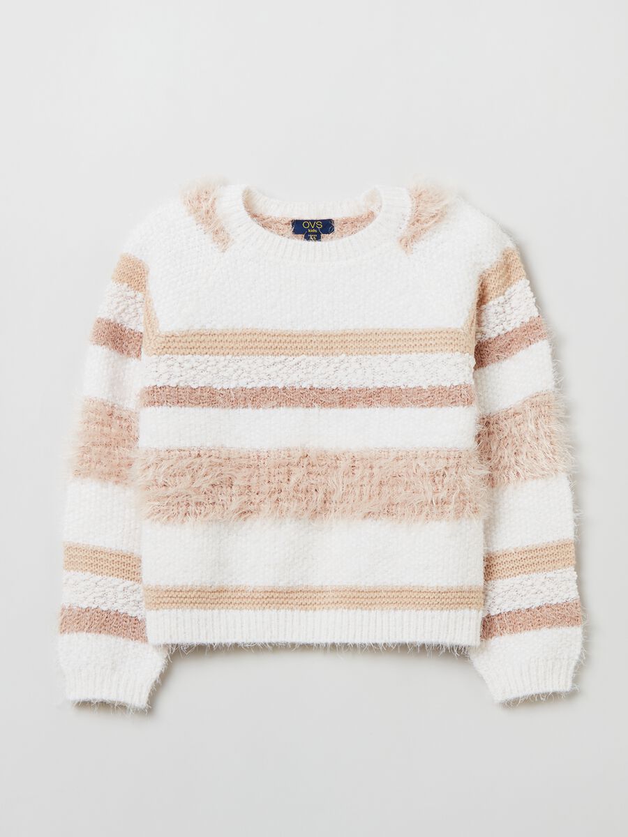 Pullover con dettagli effetto pelliccia_0