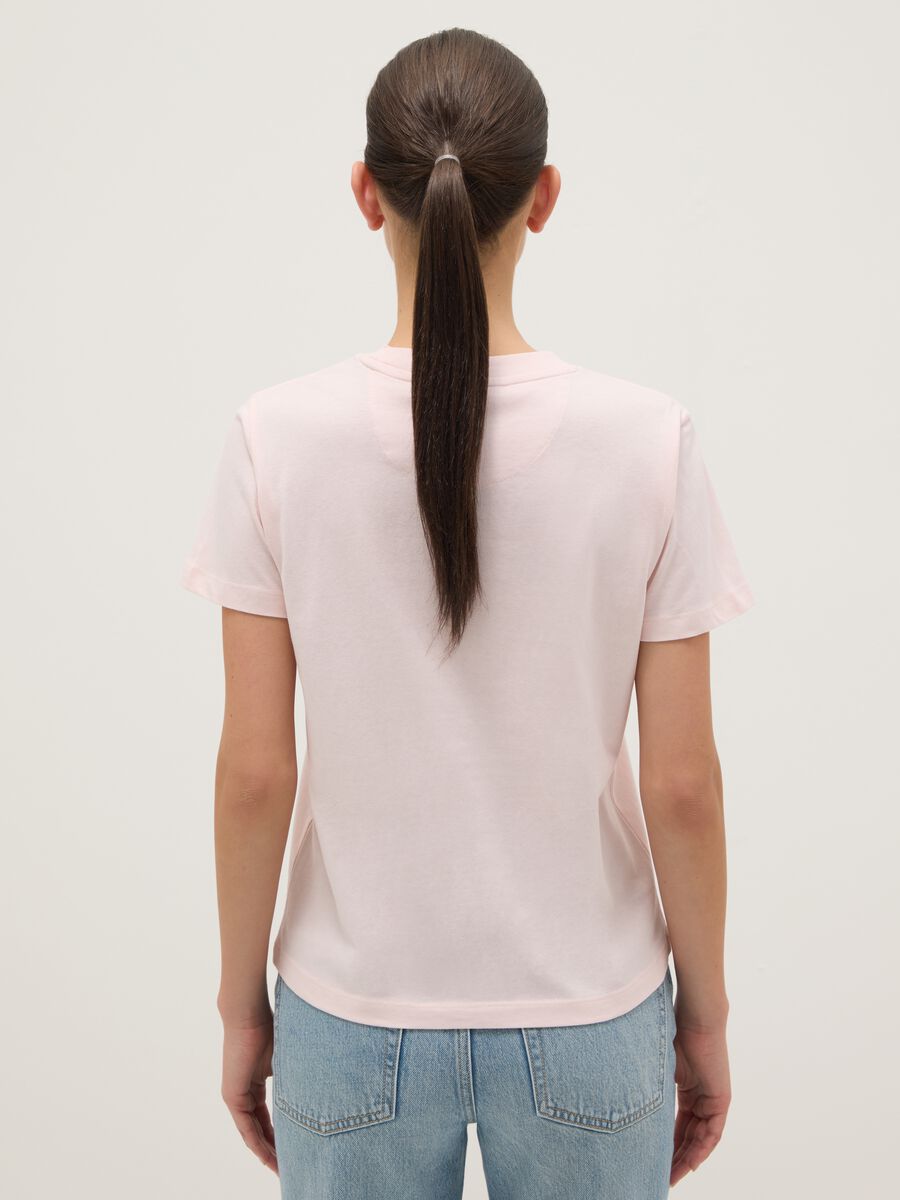 Regular Fit Pure Cotton Pink T-shirt with Floral Print_2