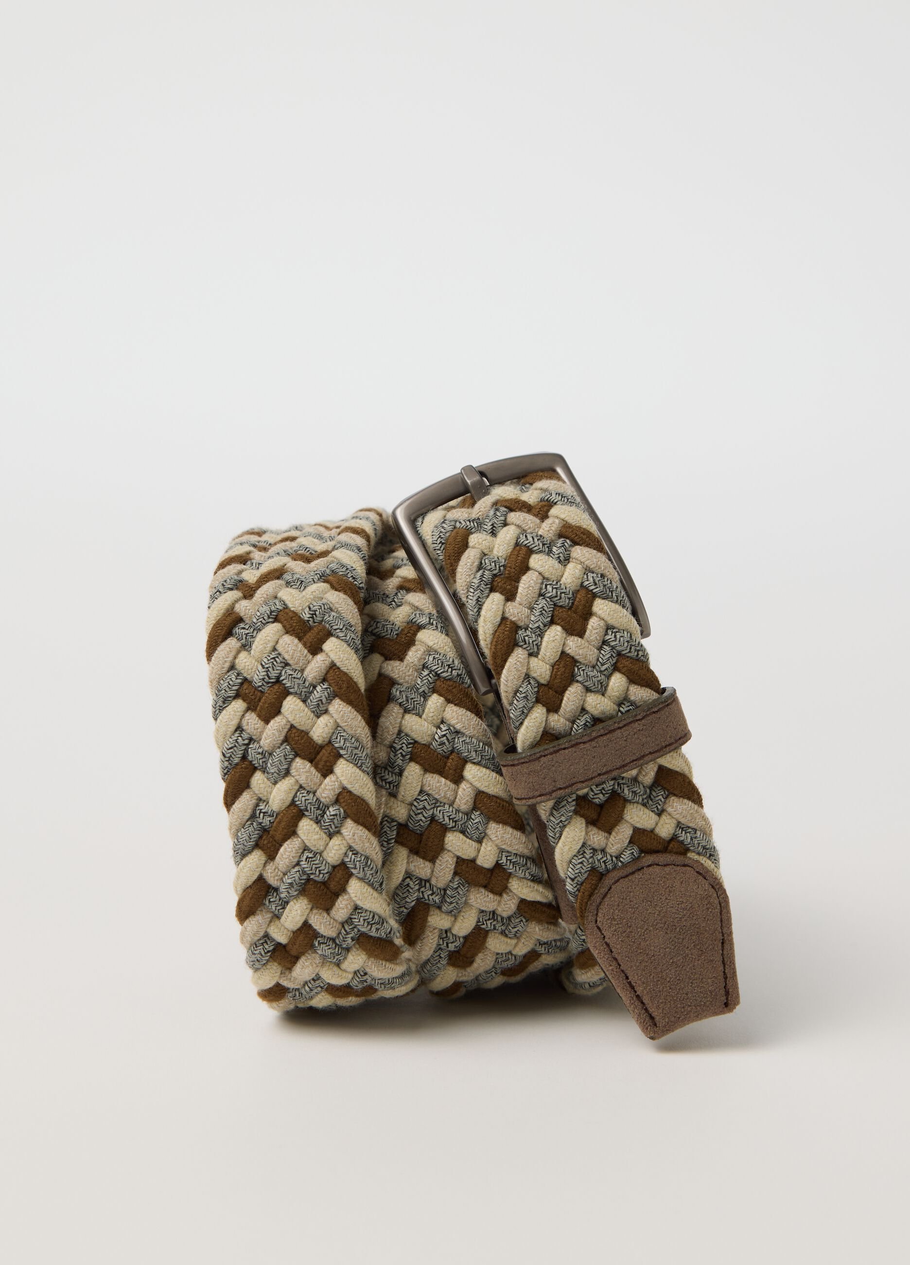 Multicoloured woven belt
