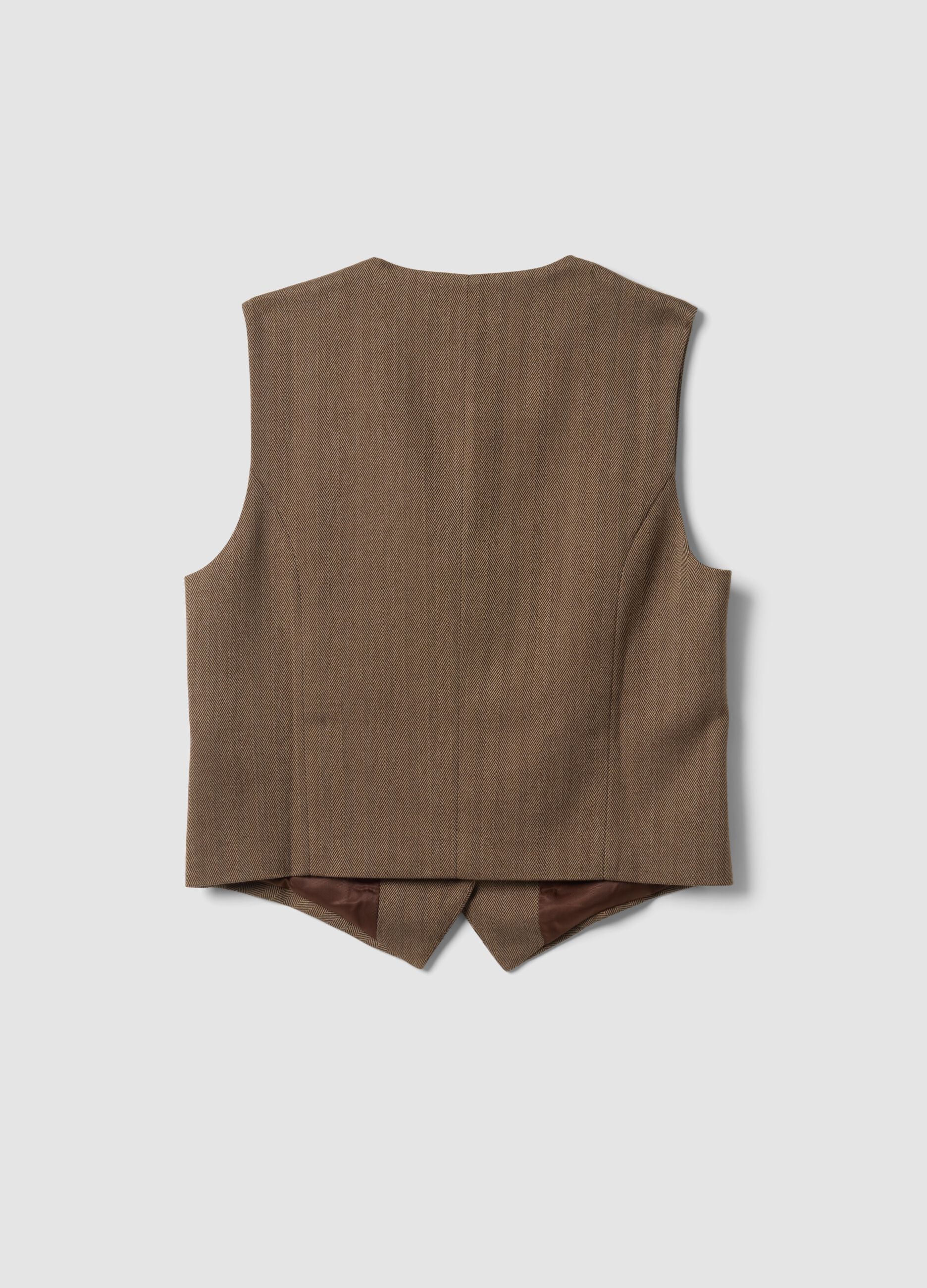 Gilet marrone in viscosa elasticizzata regular fit