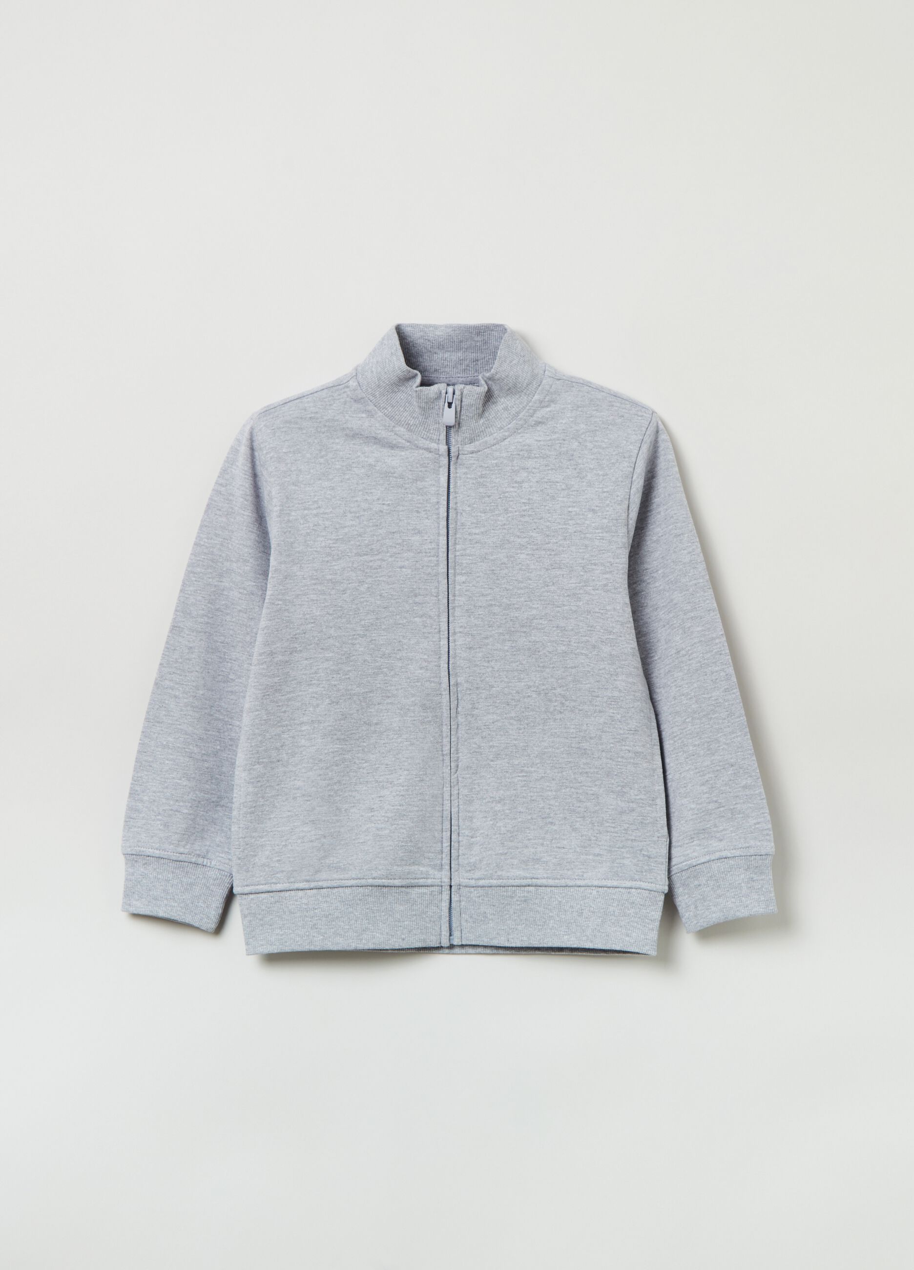 Full-zip in French Terry a collo alto_0