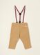 Beige baby trousers in stretch cotton with braces_2