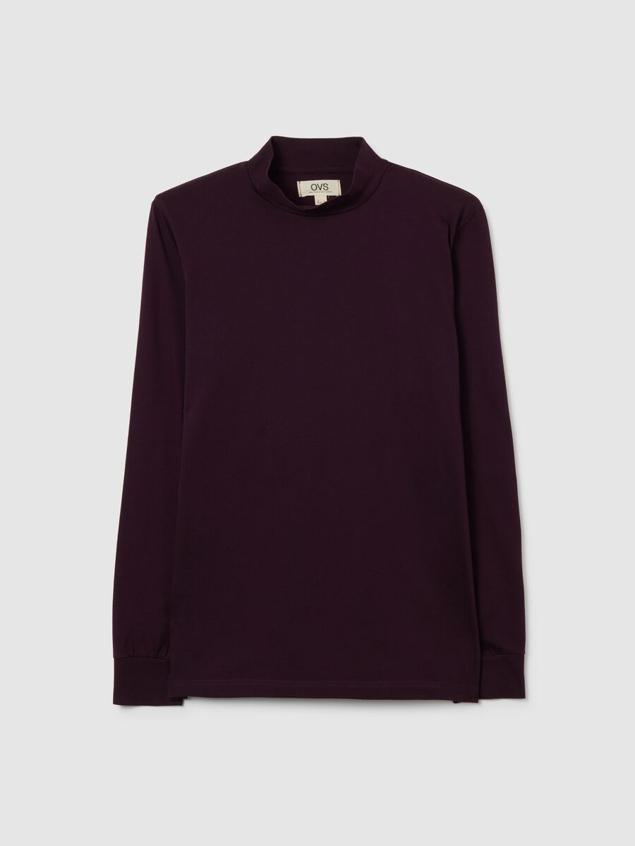 Maglia viola scuro in puro cotone italiano regular fit_0
