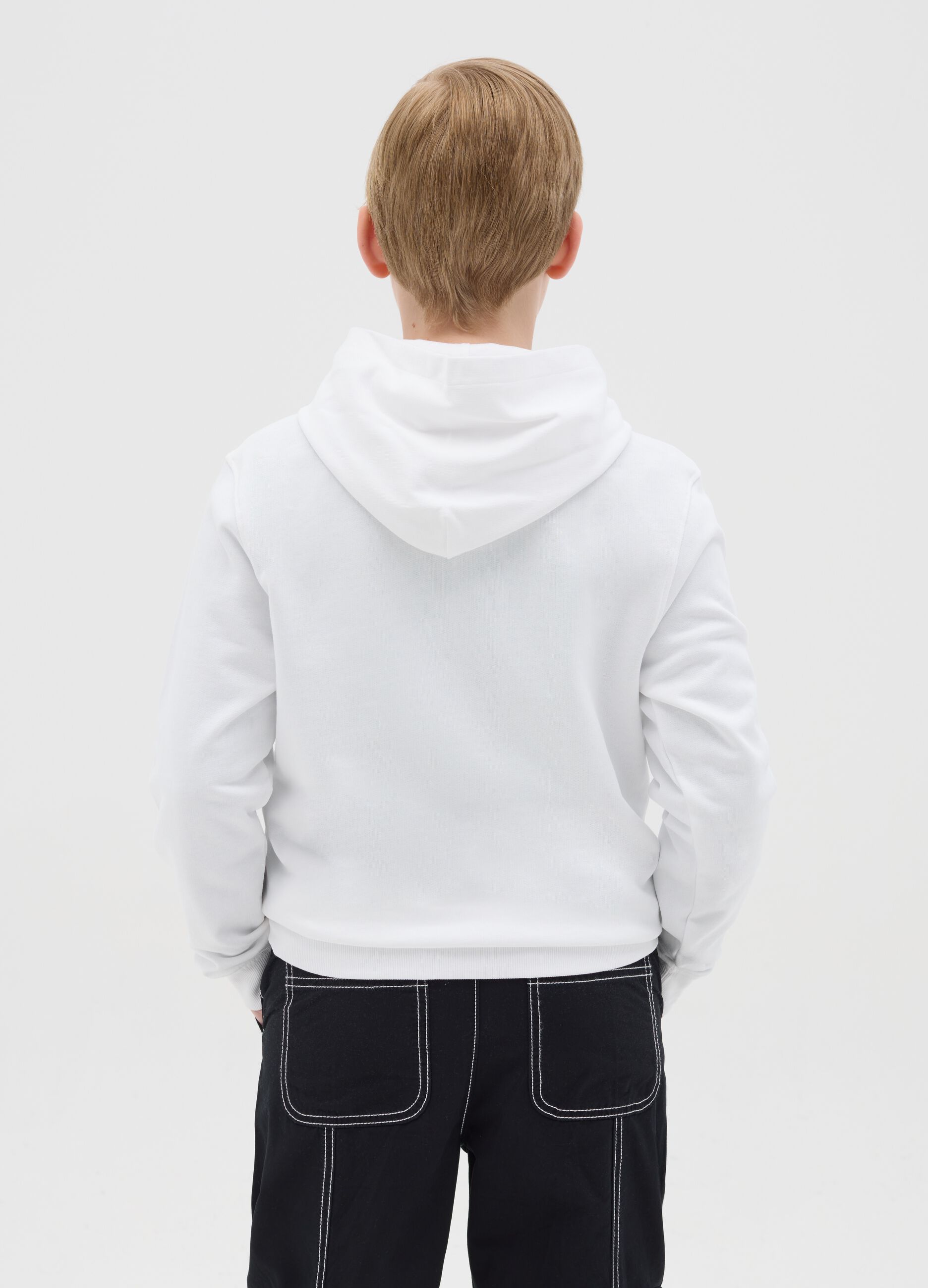 French terry sweatshirt with "Skate it OFF" and hood
