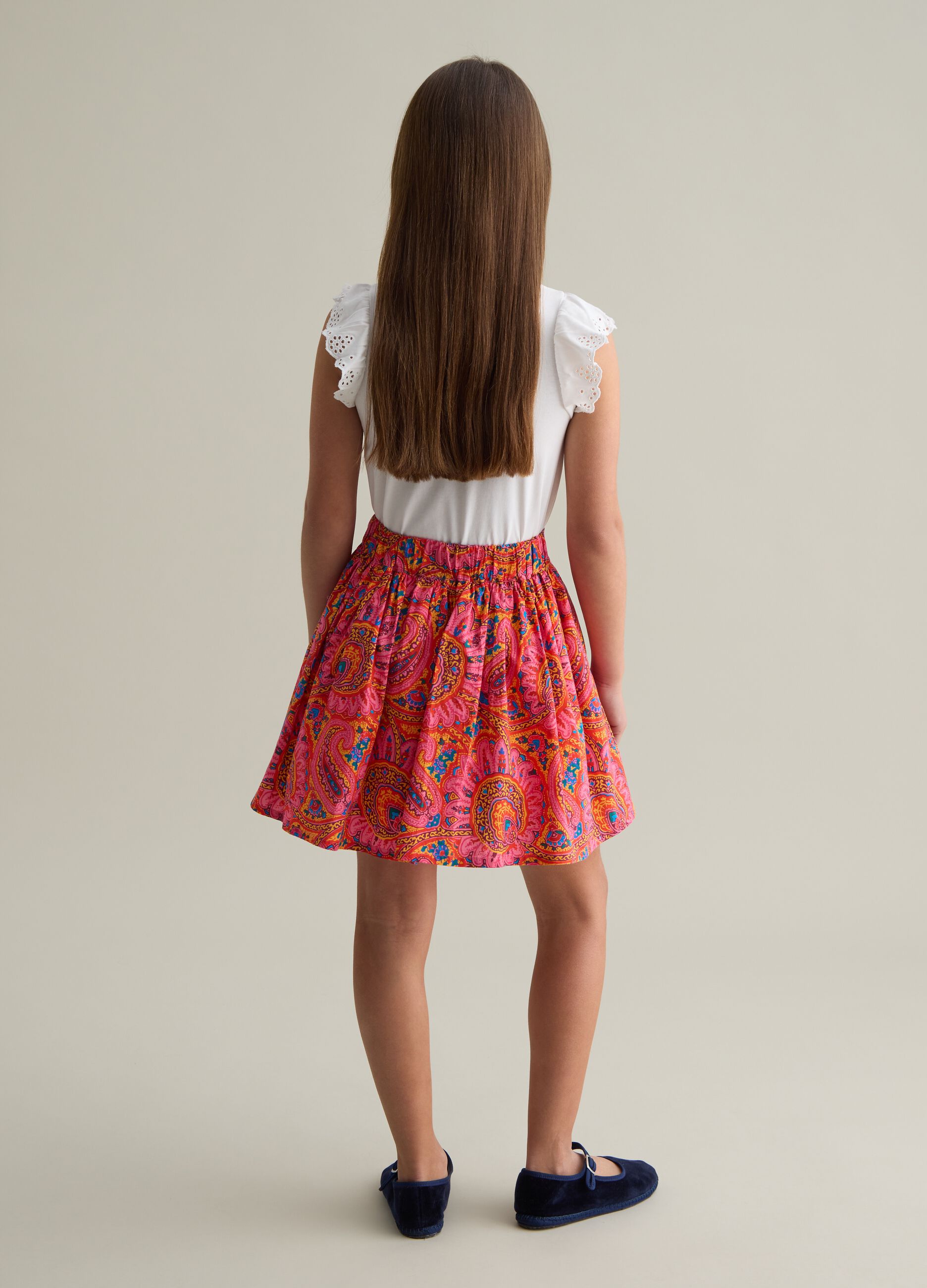 Girls' skirt in pure cotton multicolour regular fit