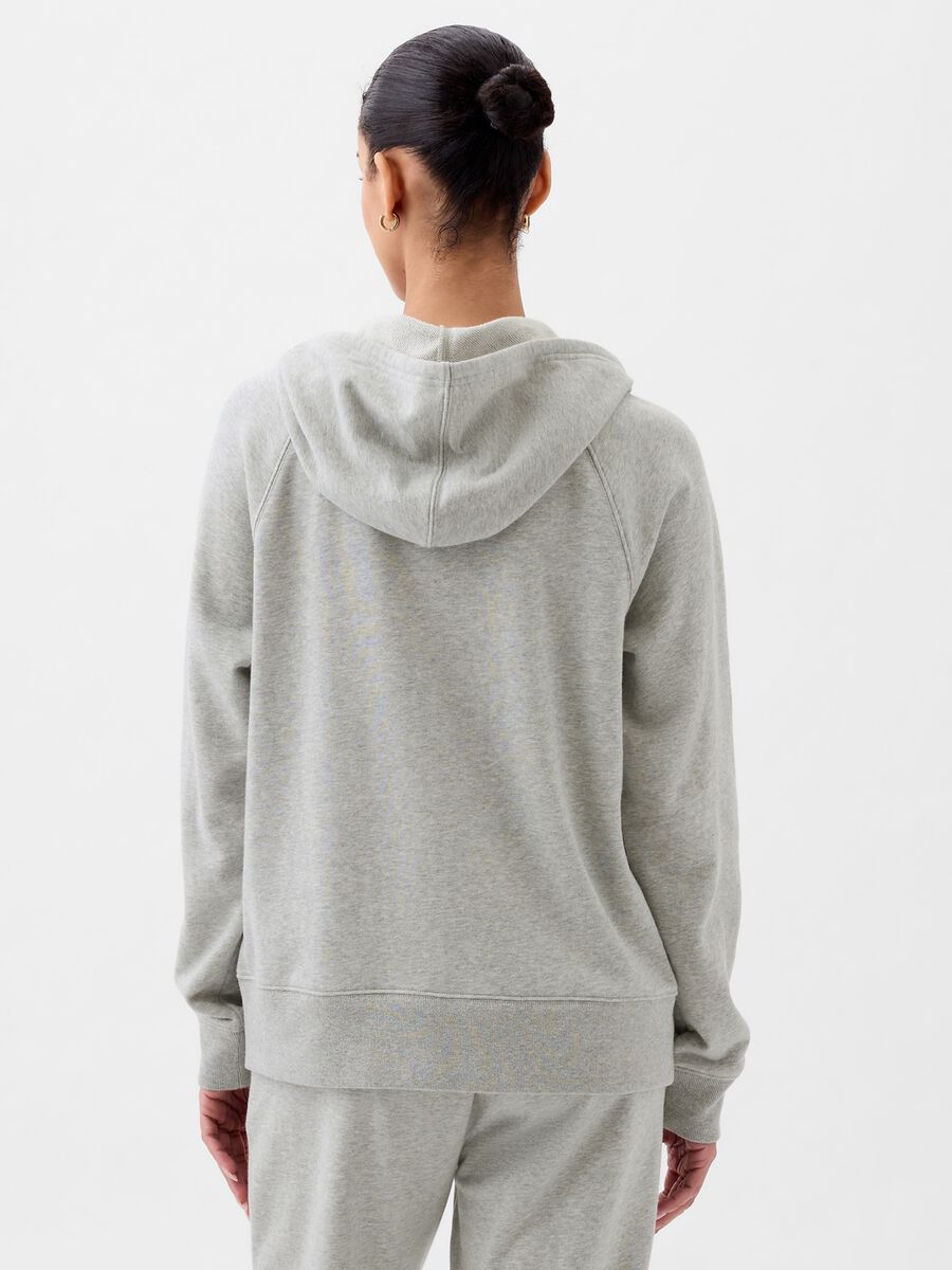 French terry full-zip hoodie with logo patch_1
