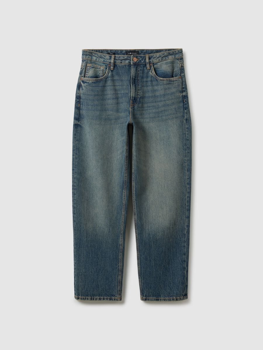 Jeans baggy blu in puro cotone_4