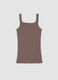 Brown organic cotton crew-neck vest top_4