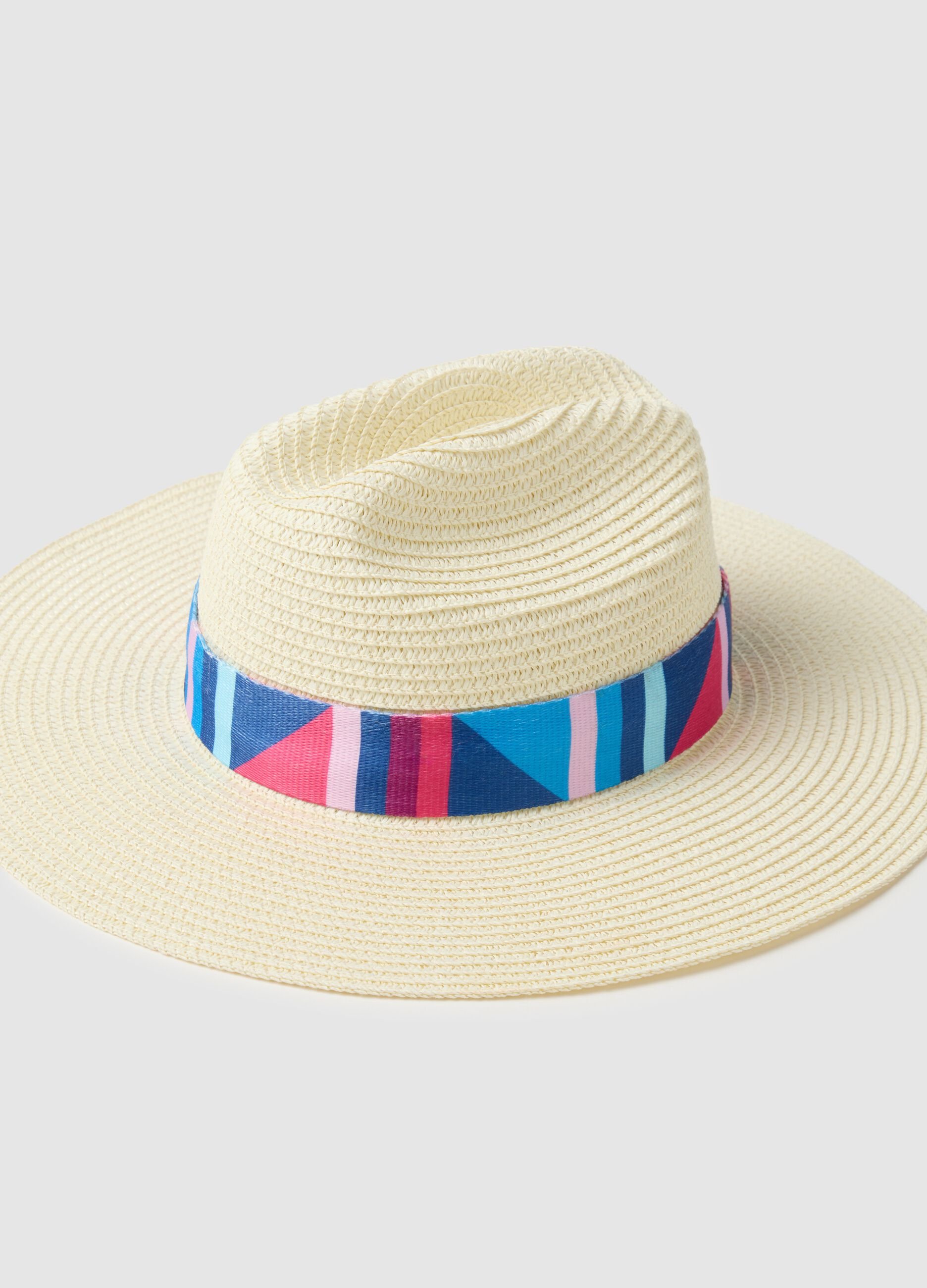 Women's hat in pure multicolour textile paper