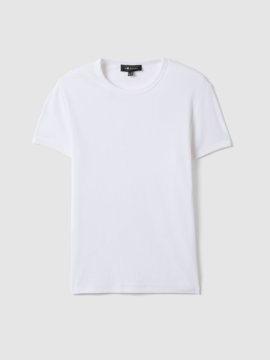 White slim fit stretch cotton t-shirt_4
