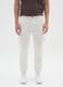 White slim fit stretch cotton blend cargo trousers_1