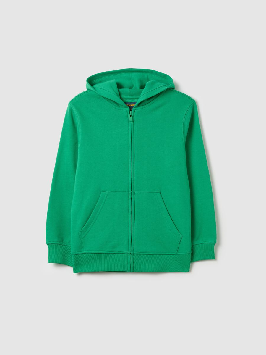 Full-zip sweatshirt in French terry with hood_0
