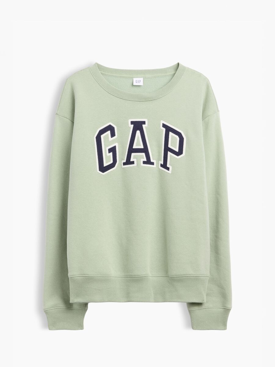 Sage green GAP logo cotton-blend crewneck sweatshirt_3
