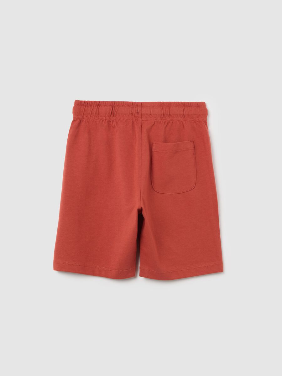 Red Cotton Jersey Shorts_1
