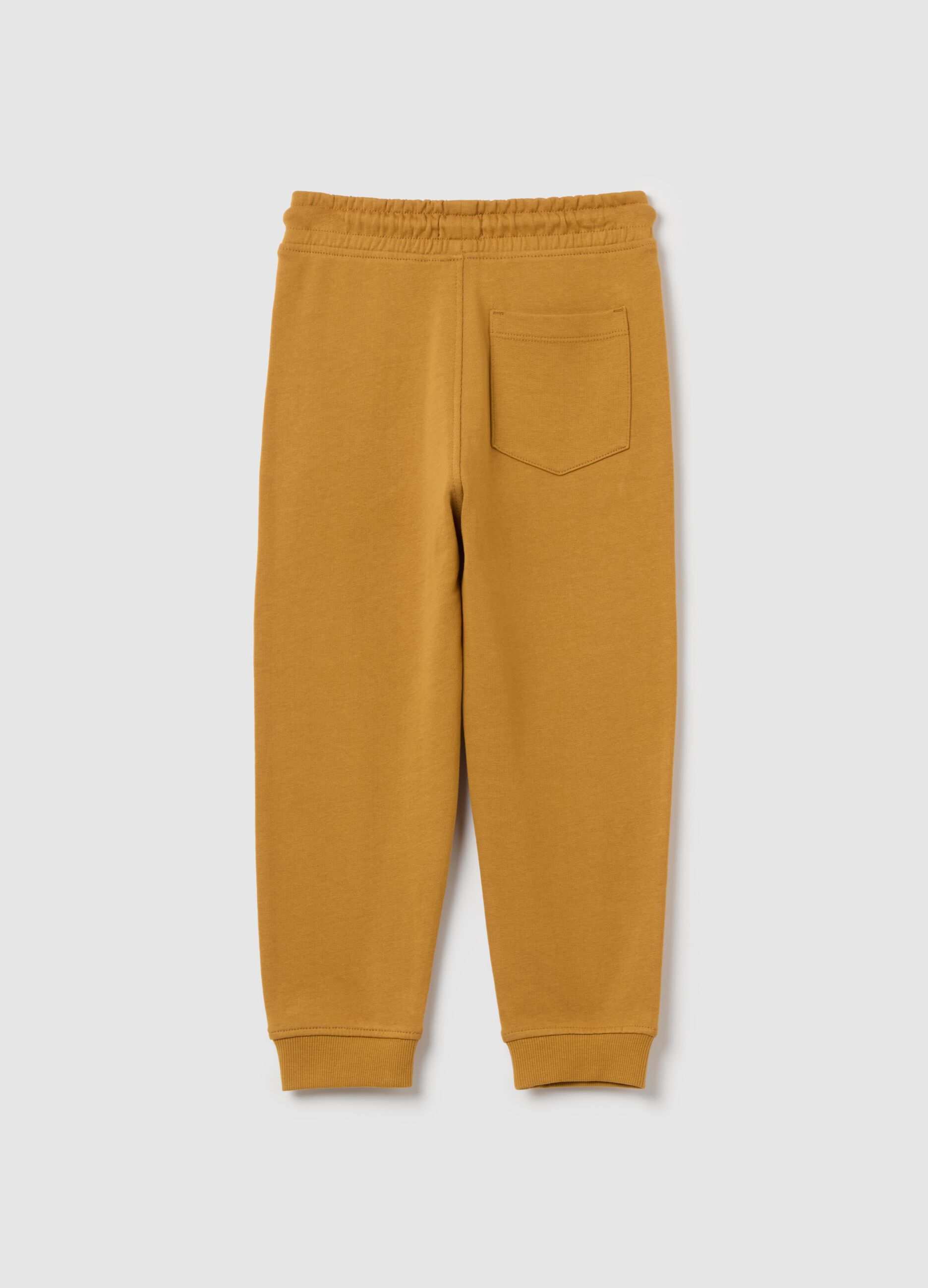 Cotton joggers with drawstring and print